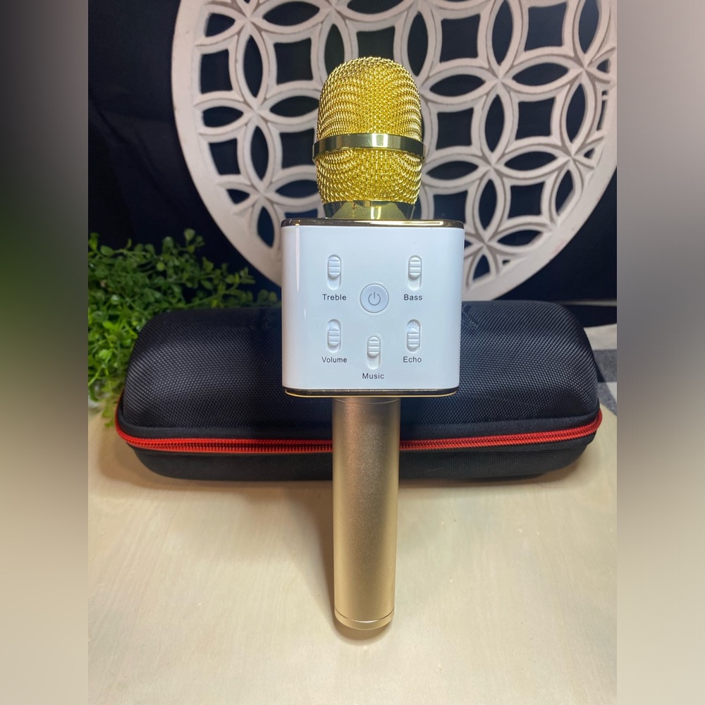 Stylish‎ Gold and White Microphone With Case